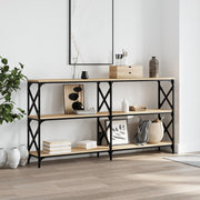 Konzolni stol boja hrasta 156x28x80,5 cm konstruirano drvo