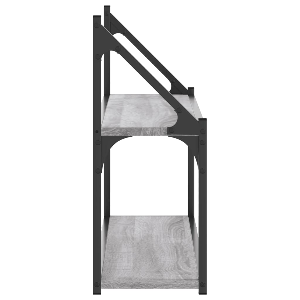 Zidna polica s 2 razine sivog hrasta sonome 80x21x51 cm drvena