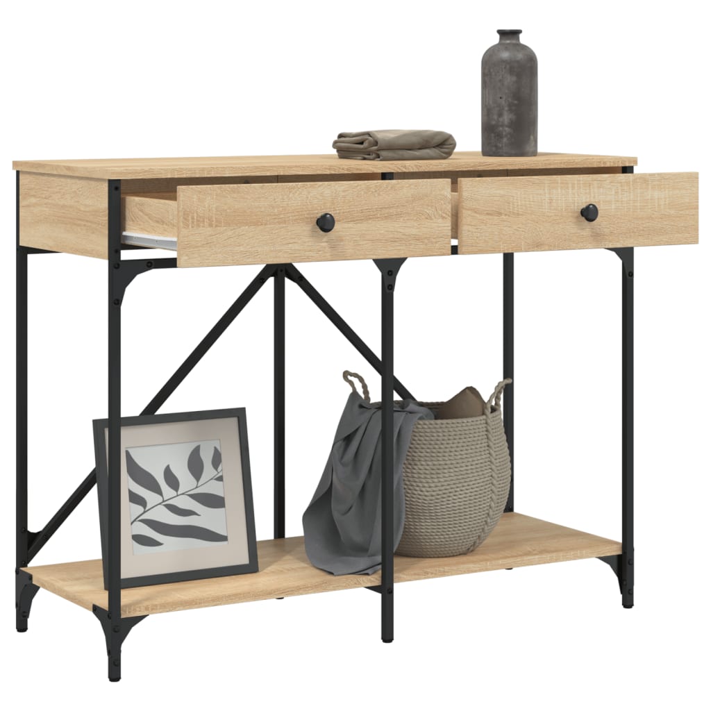 Konzolni stol boja hrasta 100 x 39 x 78,5 cm konstruirano drvo