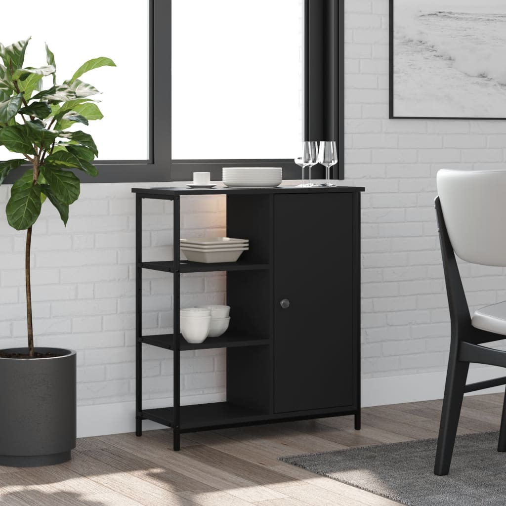 Komoda crna 70 x 30 x 80 cm od konstruiranog drva
