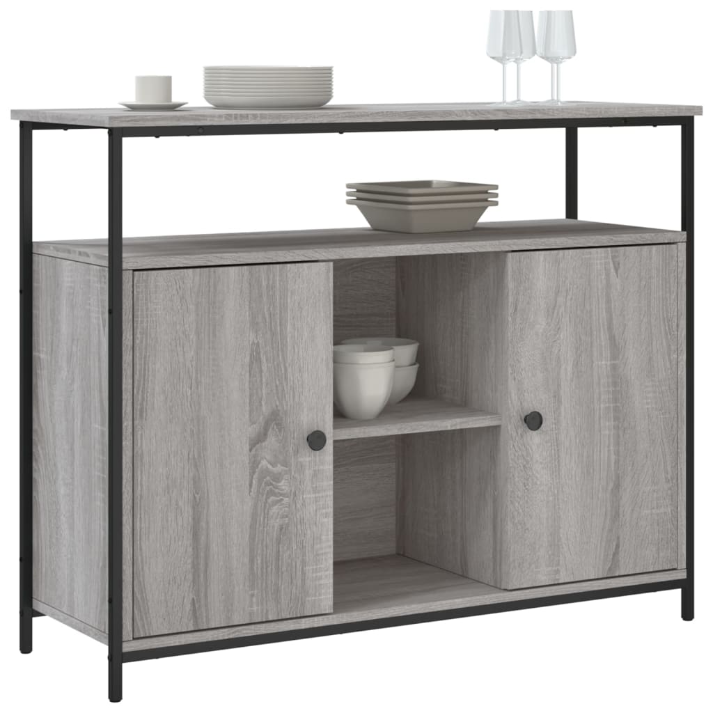 Komoda siva boja hrasta 100x35x80 cm od konstruiranog drva