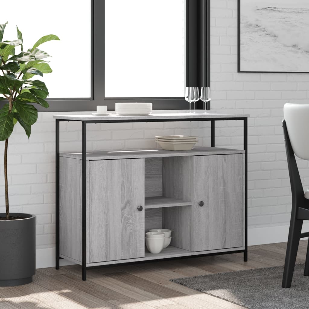 Komoda siva boja hrasta 100x35x80 cm od konstruiranog drva