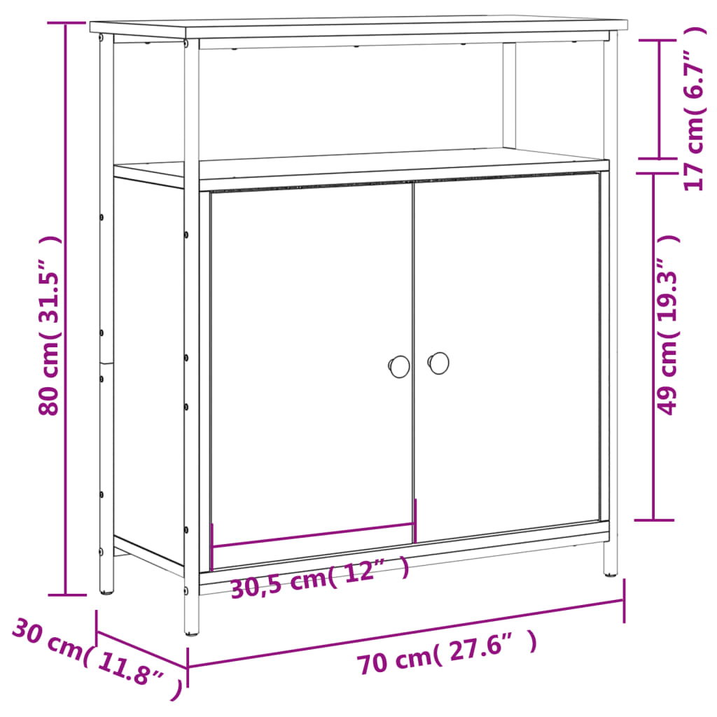Komoda boja hrasta sonome 70 x 30 x 80 cm od konstruiranog drva