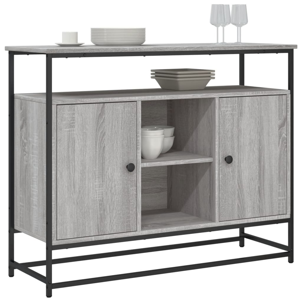Komoda siva boja hrasta 100x35x80 cm od konstruiranog drva