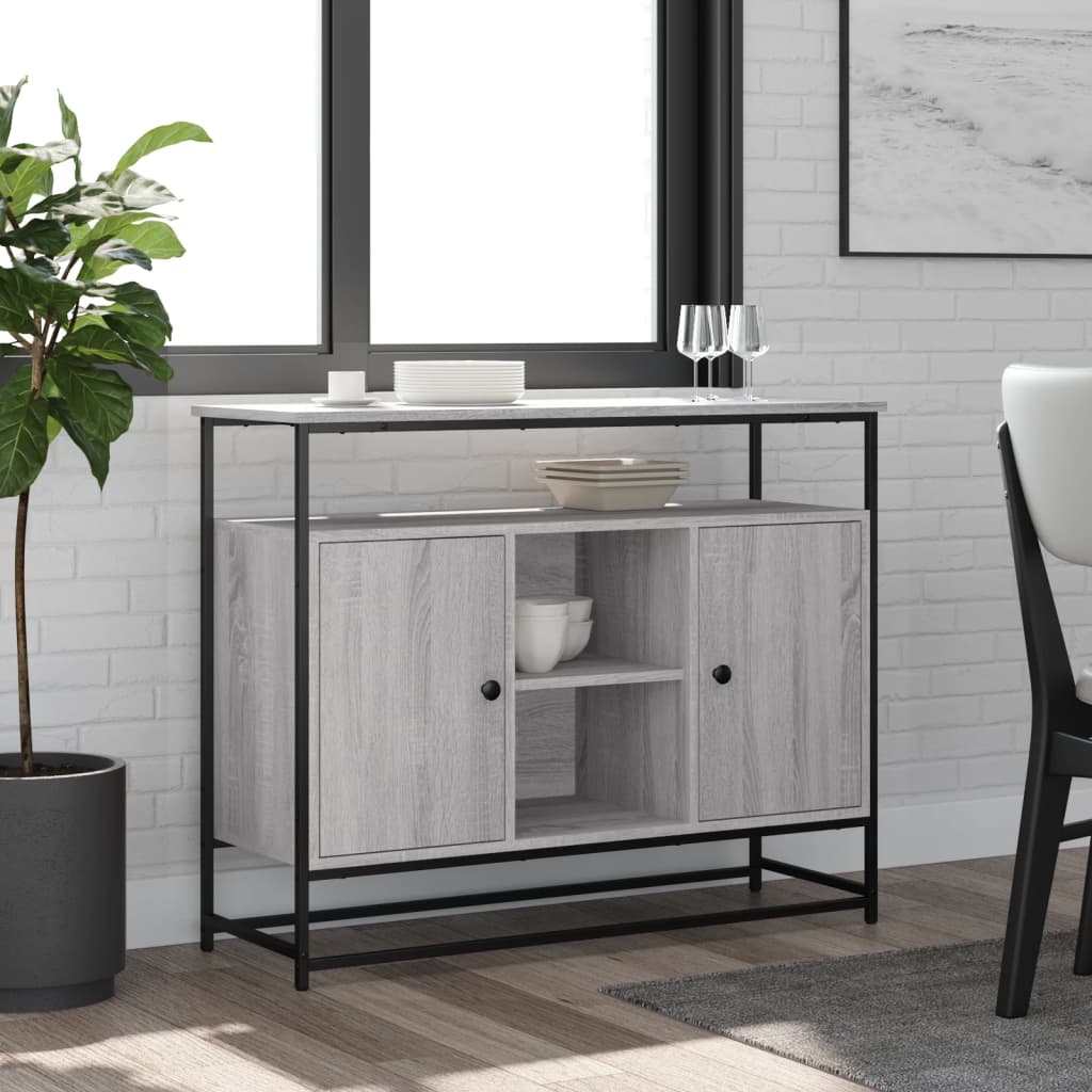 Komoda siva boja hrasta 100x35x80 cm od konstruiranog drva