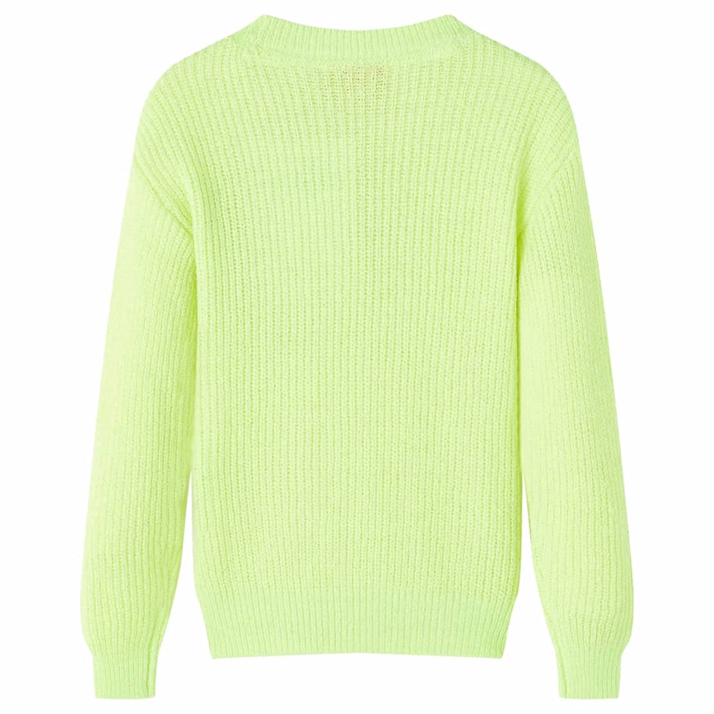 Dječji džemper pleteni neonskožuti 140