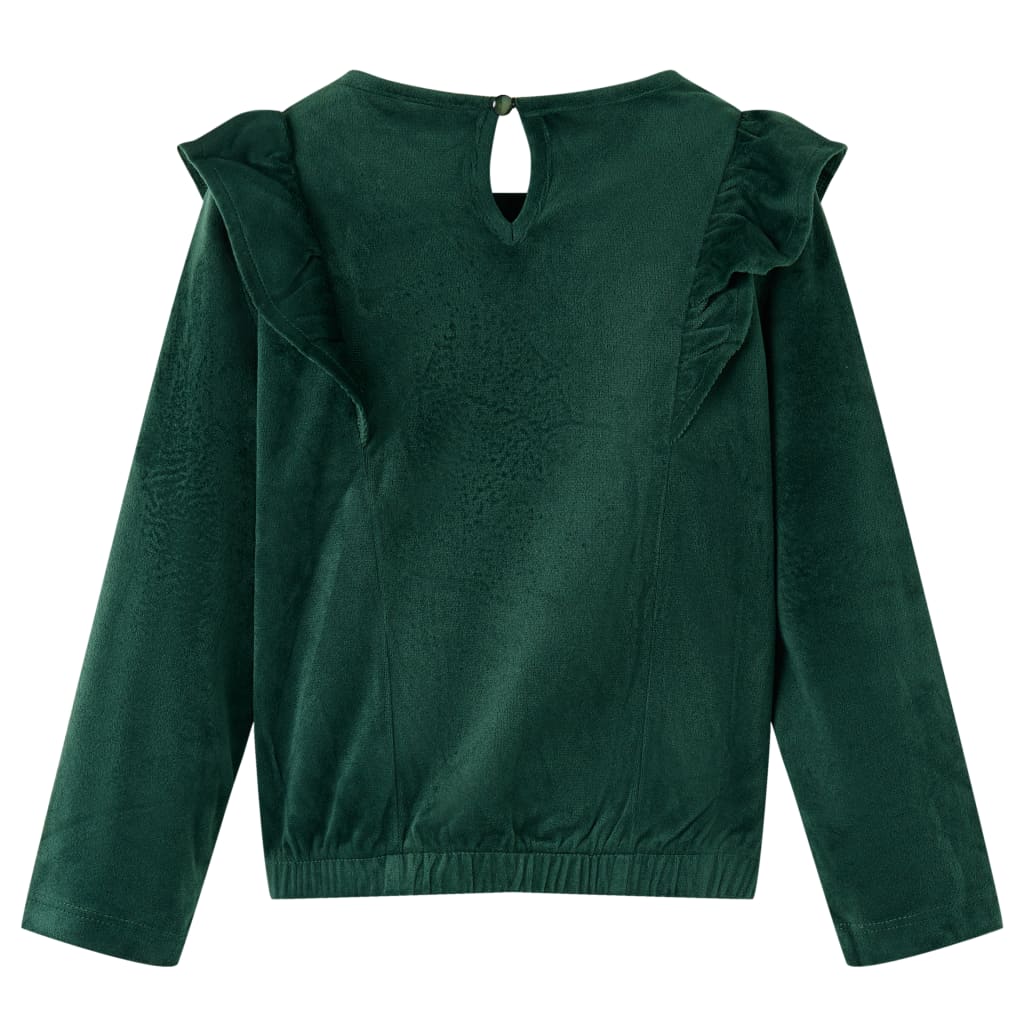 Dječja bluza s volanima tamnozelena 104