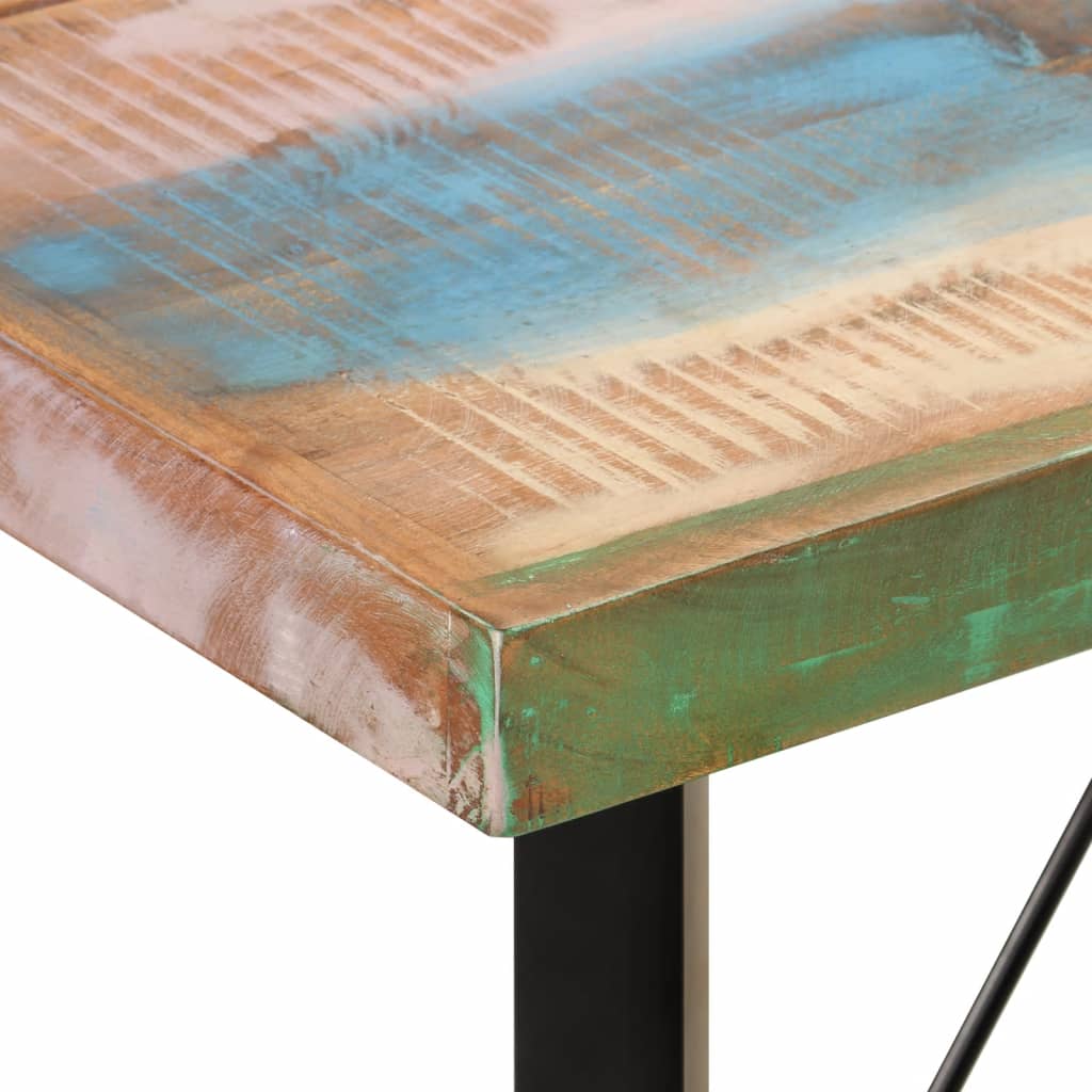 Barski stol 150 x 70 x 107 cm masivno obnovljeno drvo i željezo