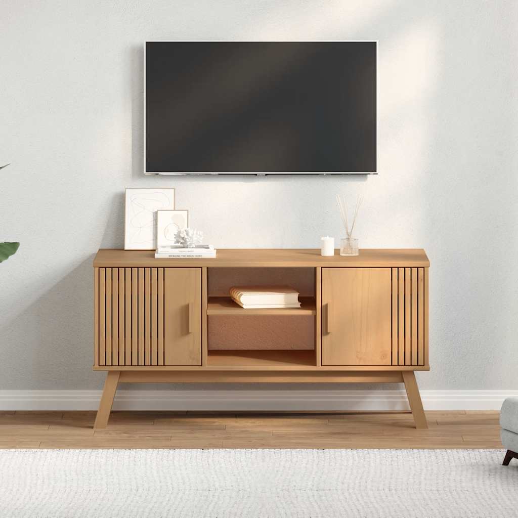 TV ormarić OLDEN smeđi 114 x 43 x 57 cm od masivne borovine