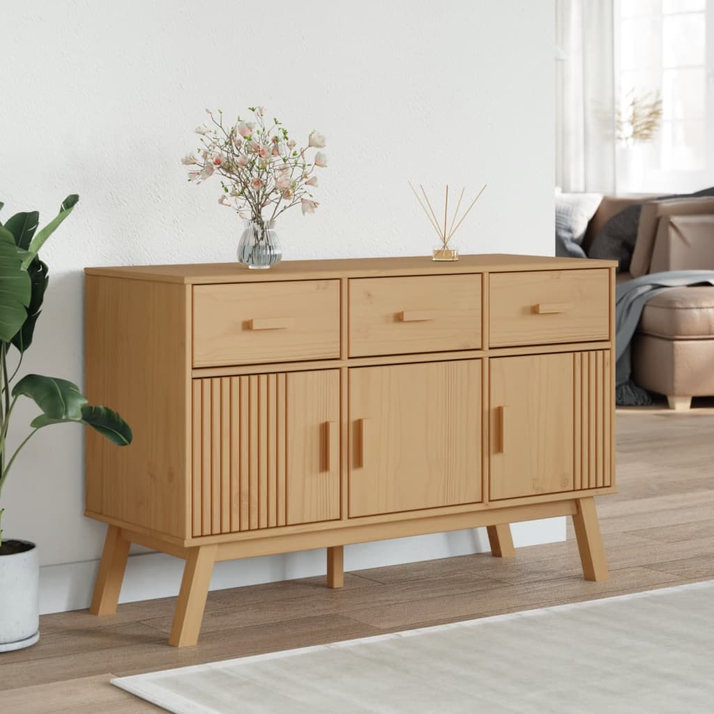 Komoda OLDEN smeđa 114 x 43 x 73,5 cm od masivne borovine