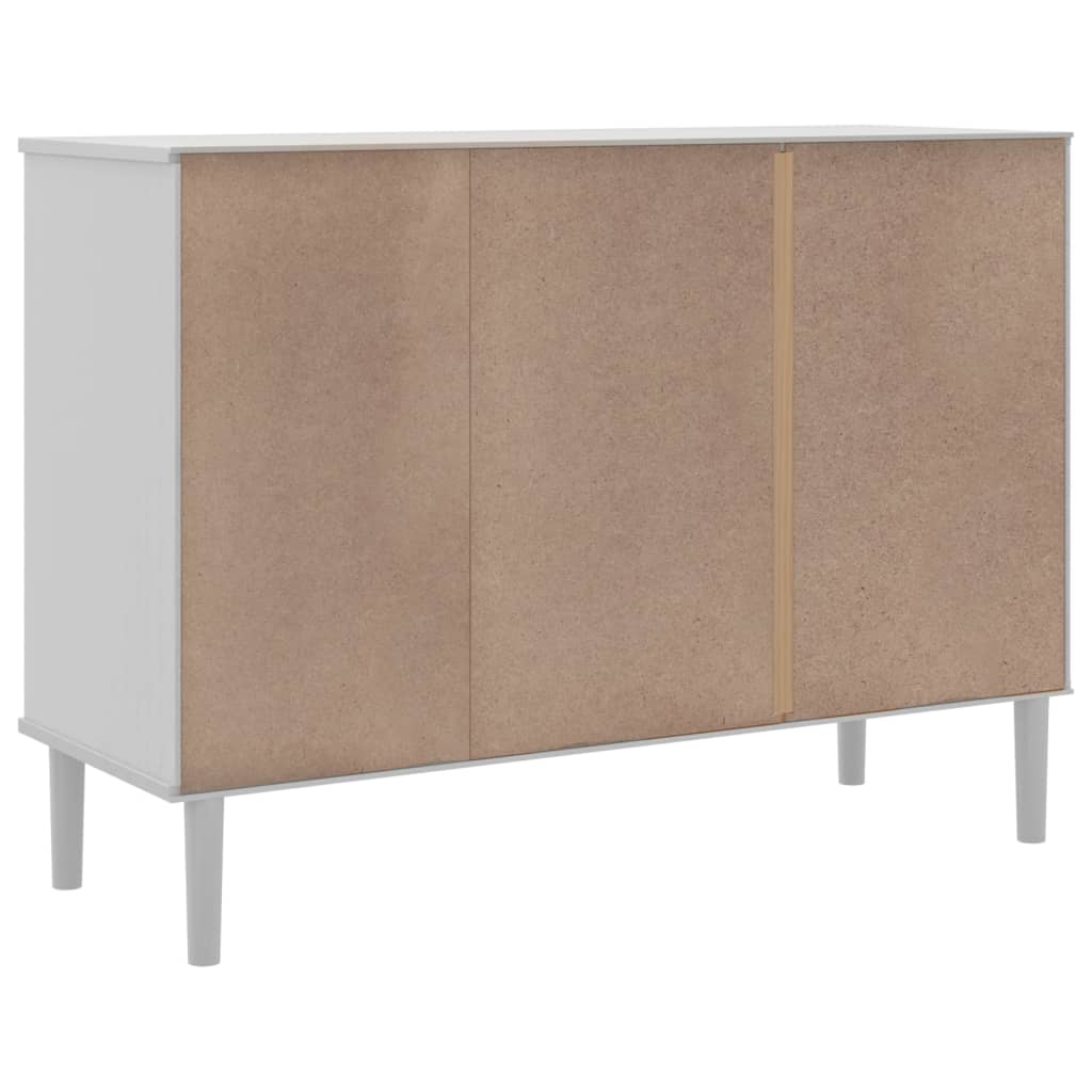 Komoda SENJA bijela izgled ratana 112x40x80 cm masivna borovina