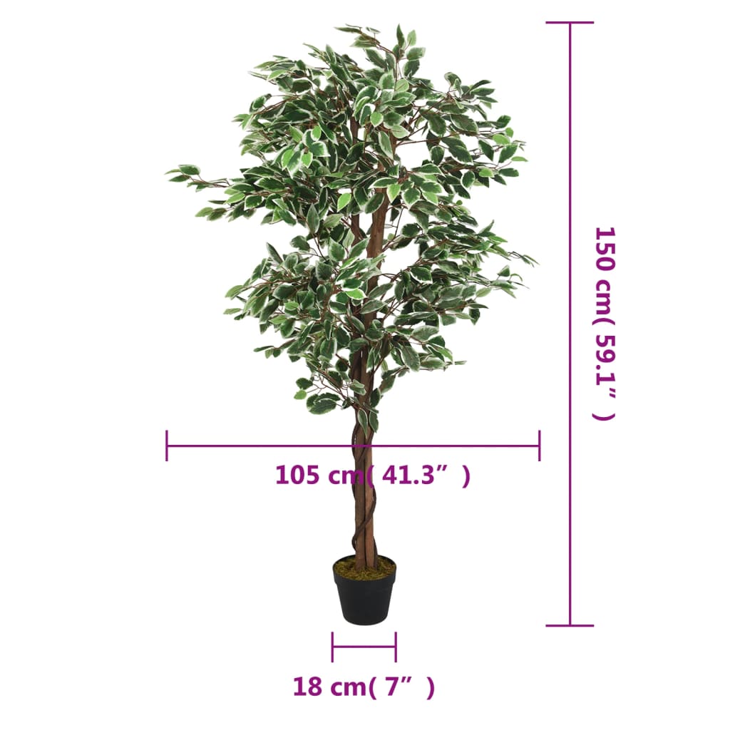 Umjetno stablo fikusa 756 listova 150 cm zeleno