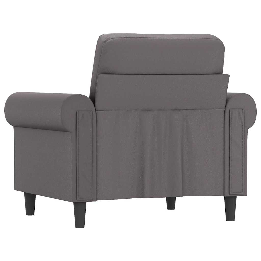 Fotelja siva 60 cm od umjetne kože