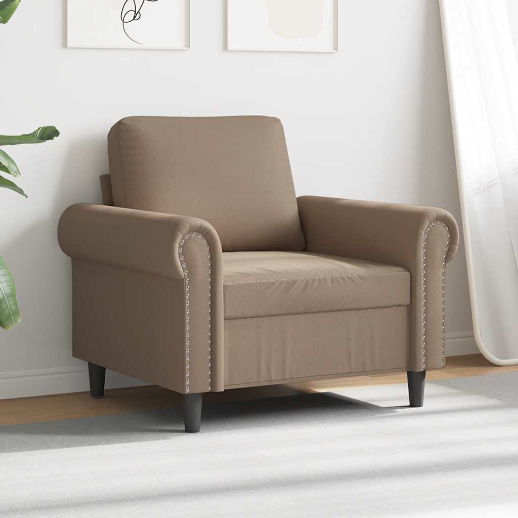 Fotelja boja cappuccina 60 cm od umjetne kože
