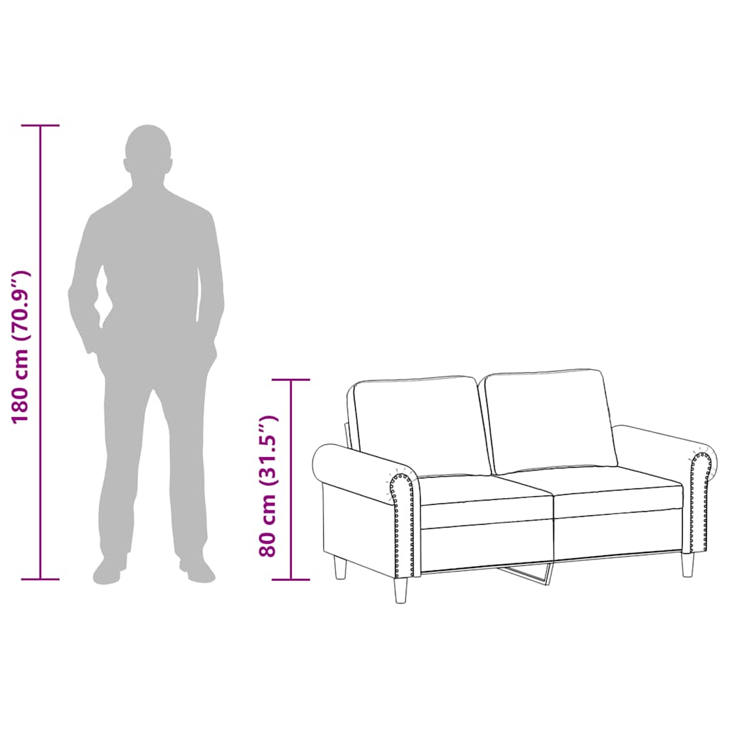 Dvosjed od tkanine siva 120 cm od umjetne kože
