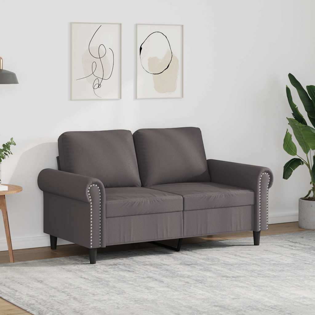 Dvosjed od tkanine siva 120 cm od umjetne kože