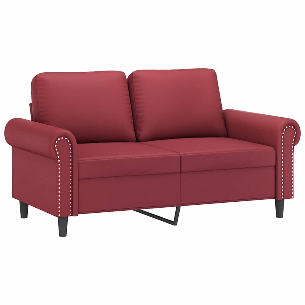 Dvosjed od tkanine crvena boja vina 120 cm od umjetne kože