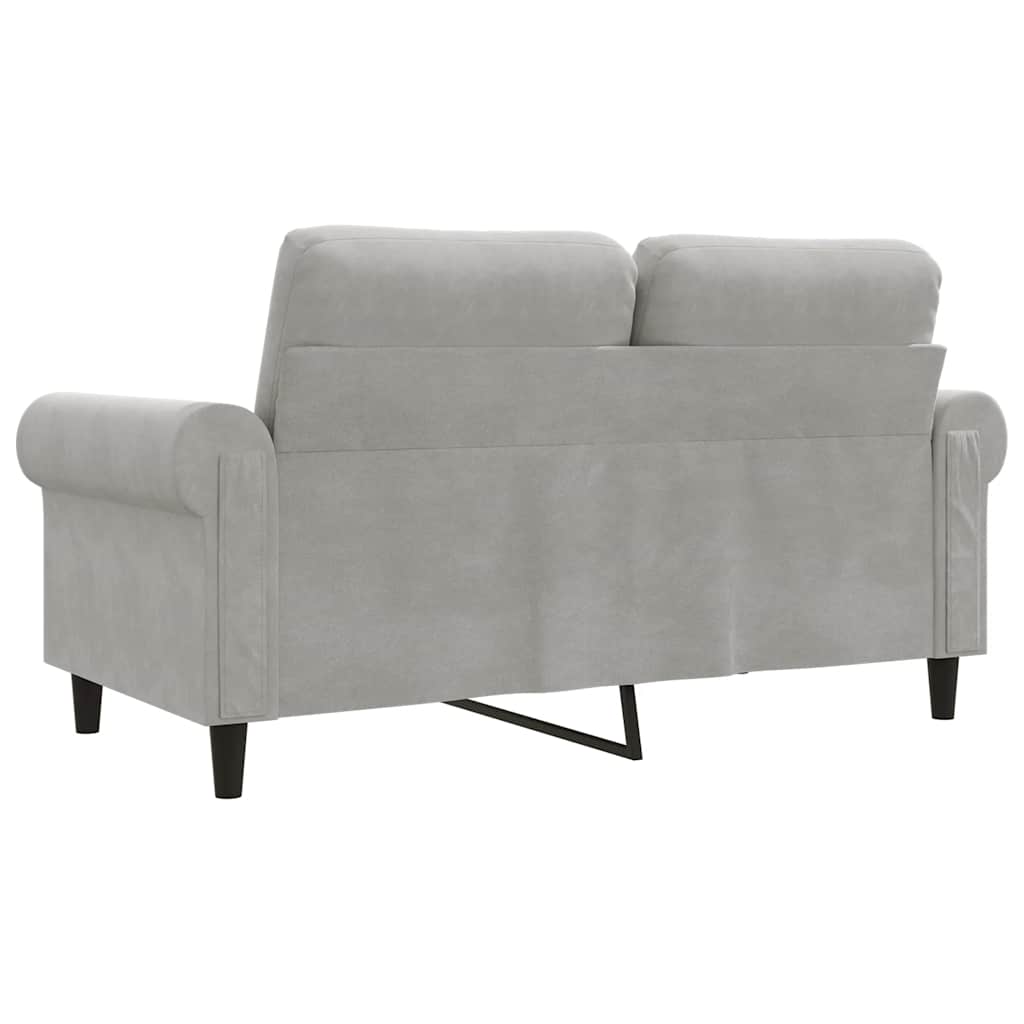 Dvosjed svjetlosivi 120 cm baršunasti