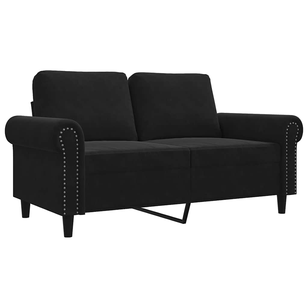 Dvosjed crni 120 cm baršunasti