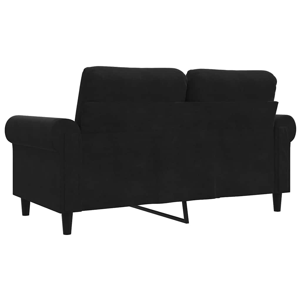 Dvosjed crni 120 cm baršunasti