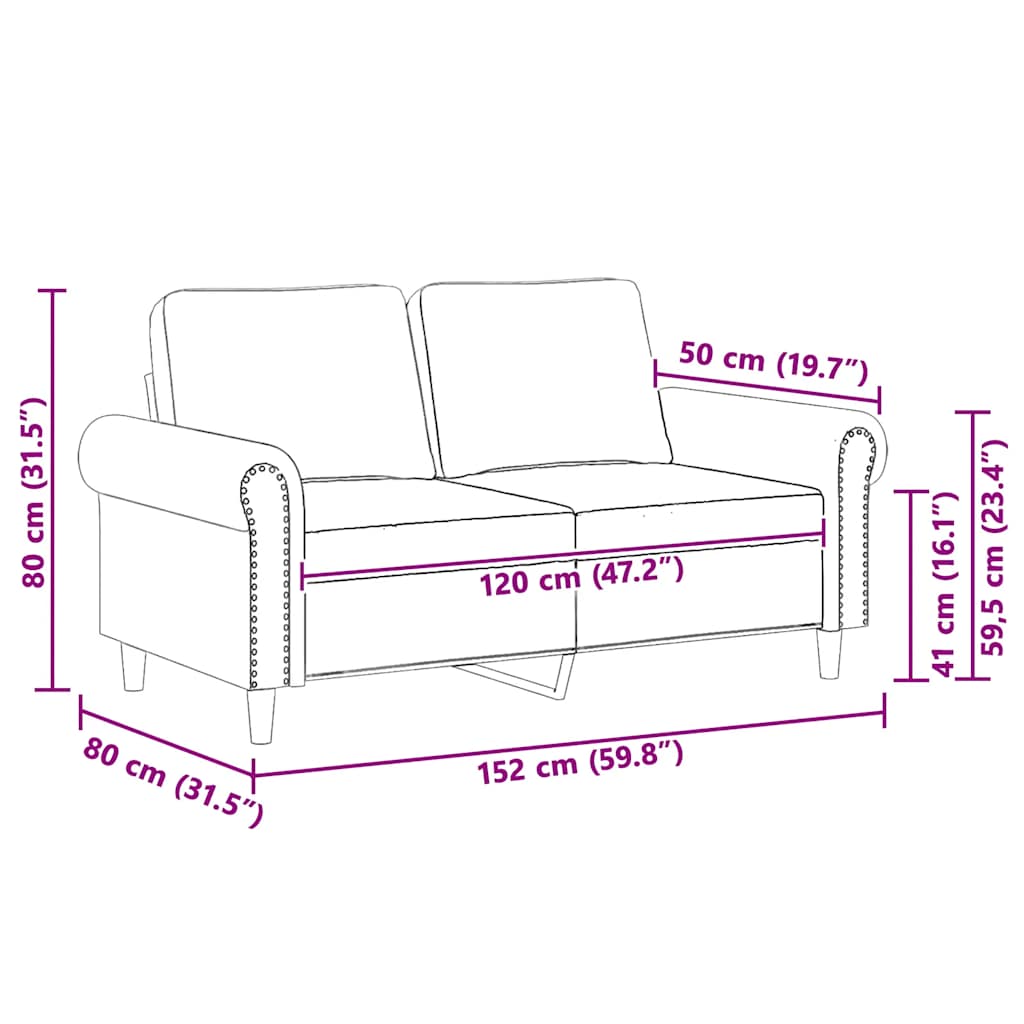 Dvosjed crni 120 cm baršunasti