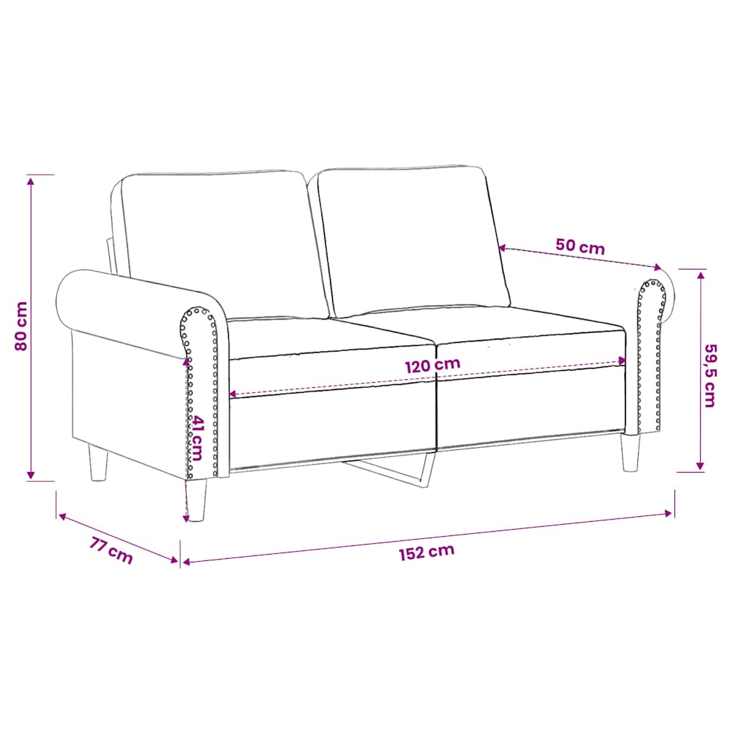 Dvosjed Plava 120 cm baršunasti