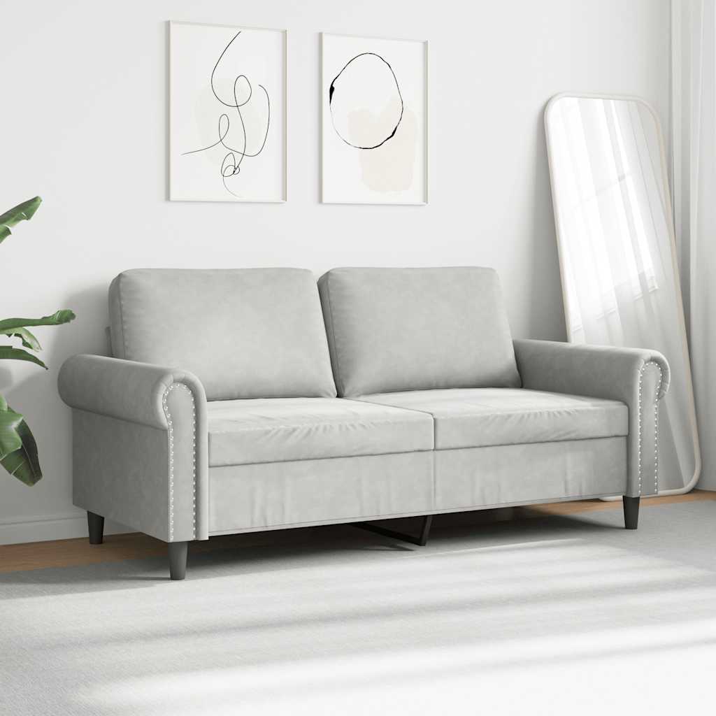 Dvosjed Svjetlosiva 140 cm baršunasti