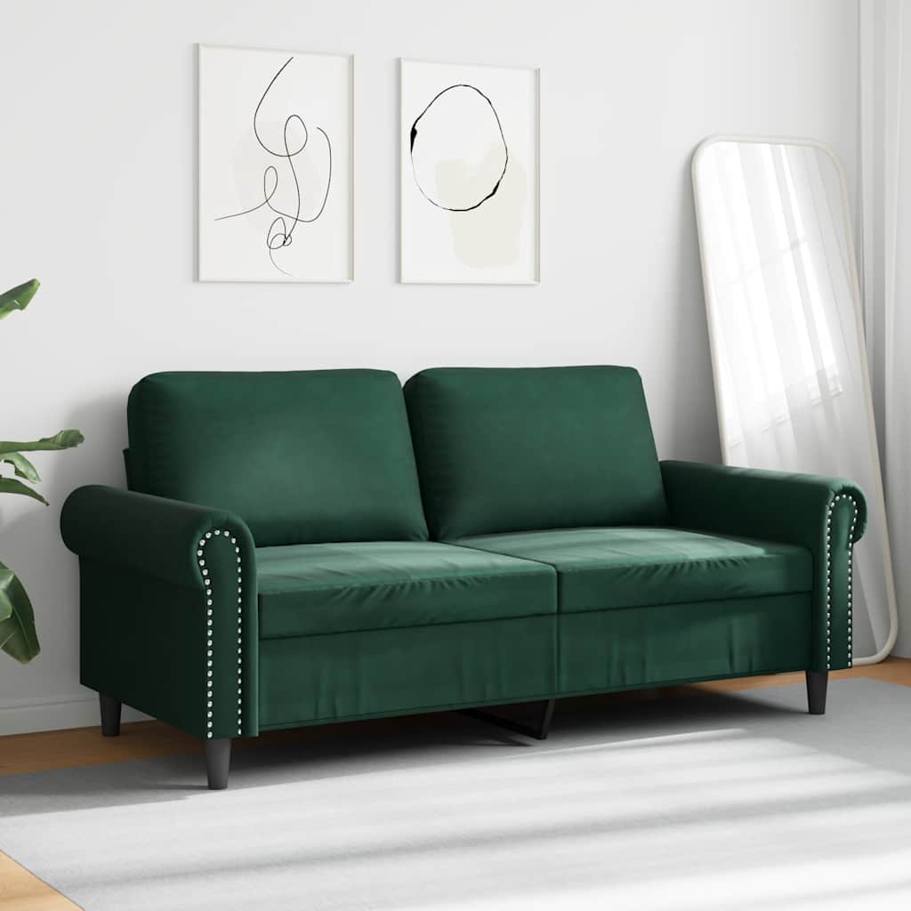 Dvosjed tamnozeleni 140 cm baršunasti