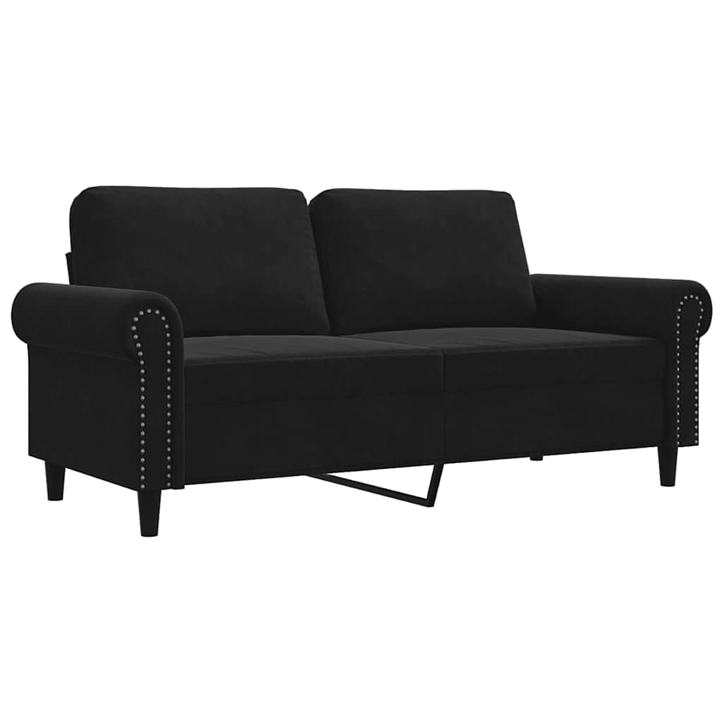 Dvosjed crni 140 cm baršunasti