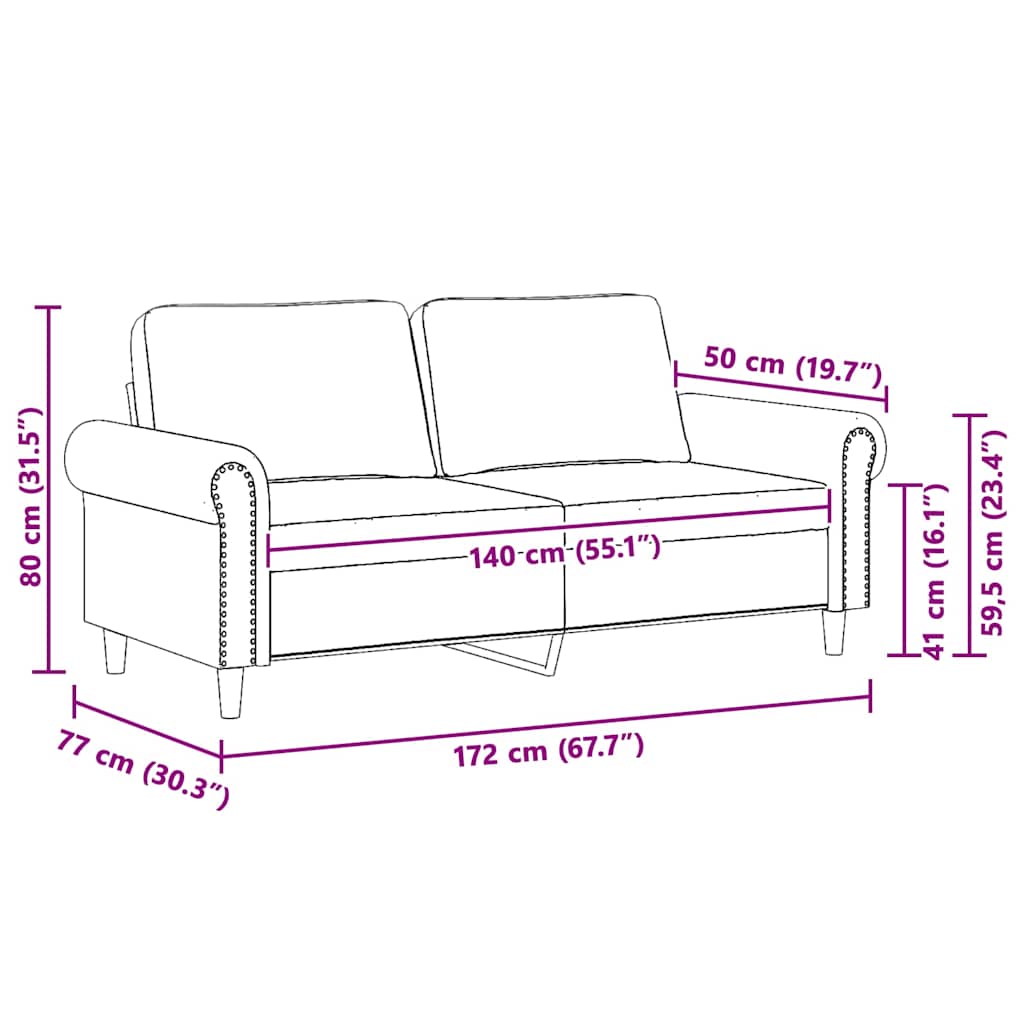 Dvosjed plavi 140 cm baršunasti