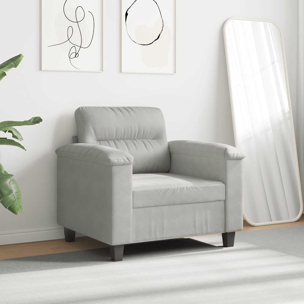 Fotelja svjetlosiva 60 cm od mikrovlakana