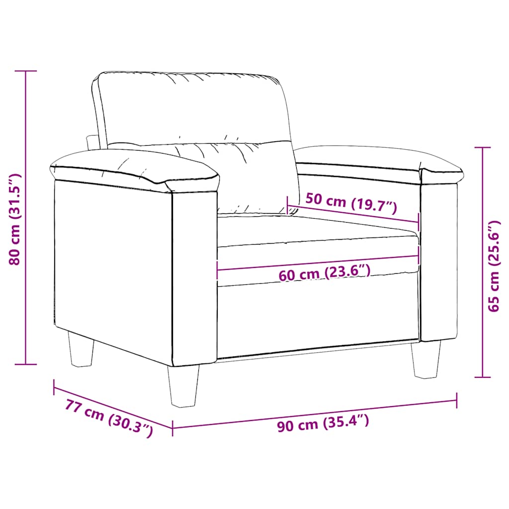 Fotelja crna 60 cm od mikrovlakana