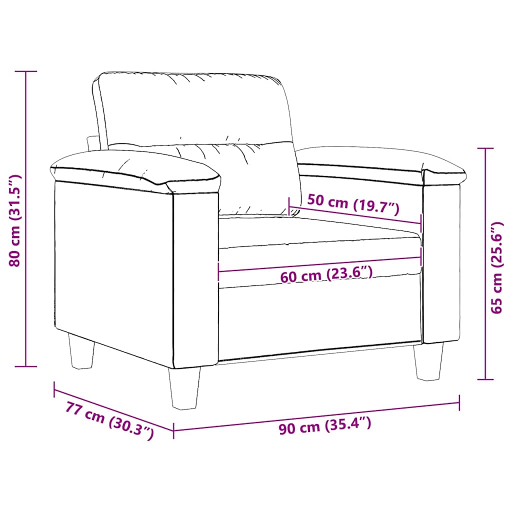 Fotelja krem 60 cm od mikrovlakana