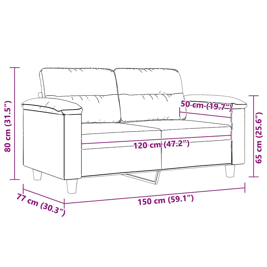 Dvosjed Crna 120 cm od mikrovlakana