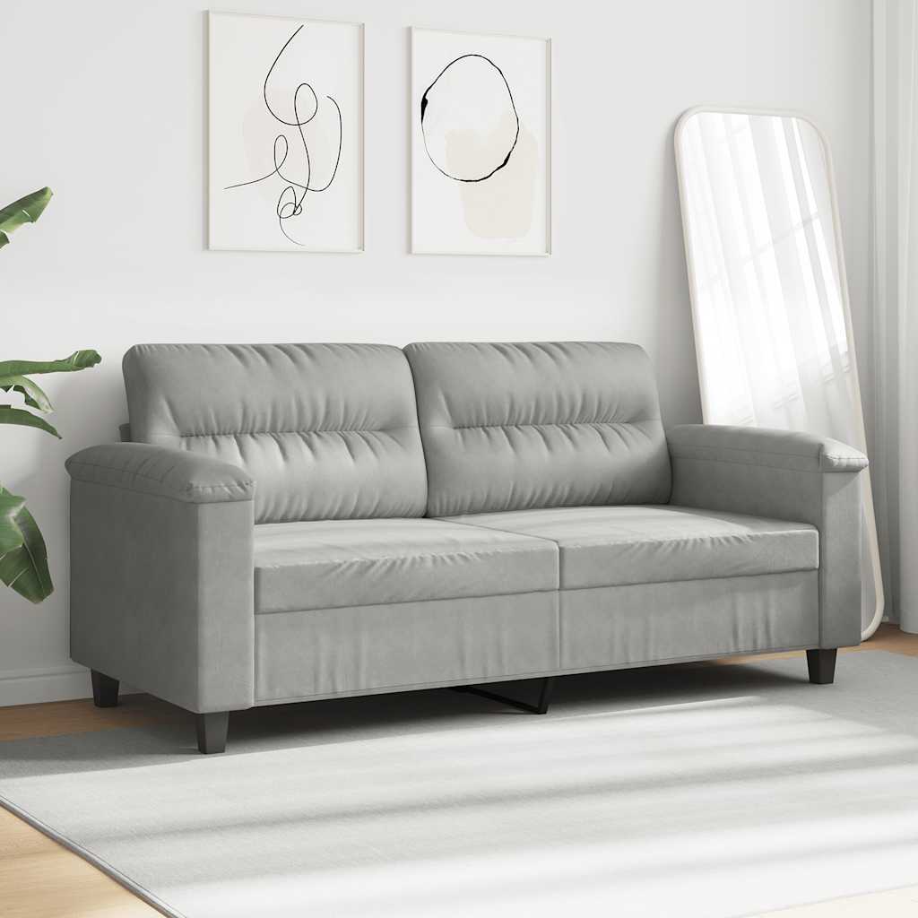 Dvosjed svjetlosivi 140 cm od mikrovlakana