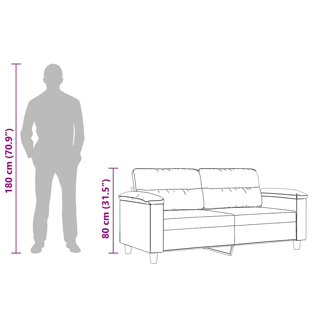 Dvosjed od tkanine crni 140 cm mikrovlakana