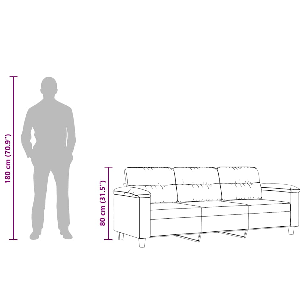Trosjed Bež 180 cm od mikrovlakana