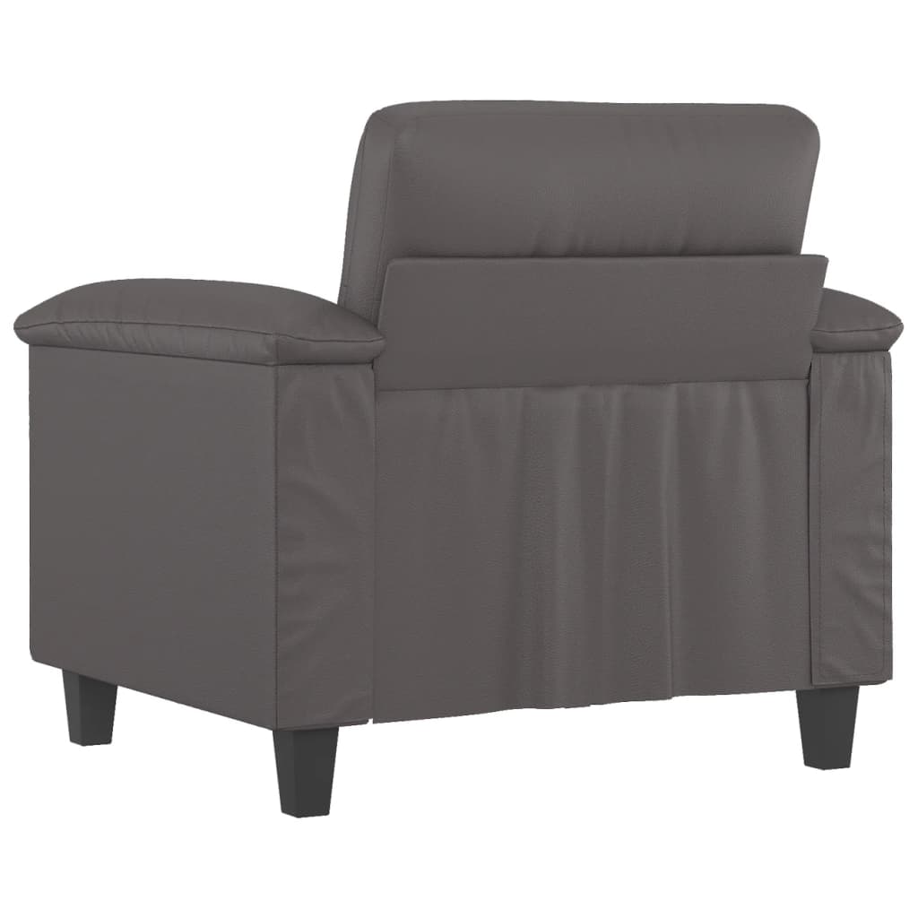 Fotelja siva 60 cm od umjetne kože