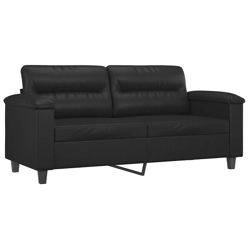 Dvosjed od tkanine crni 140 cm od umjetne kože