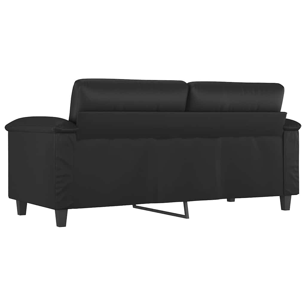 Dvosjed od tkanine crni 140 cm od umjetne kože