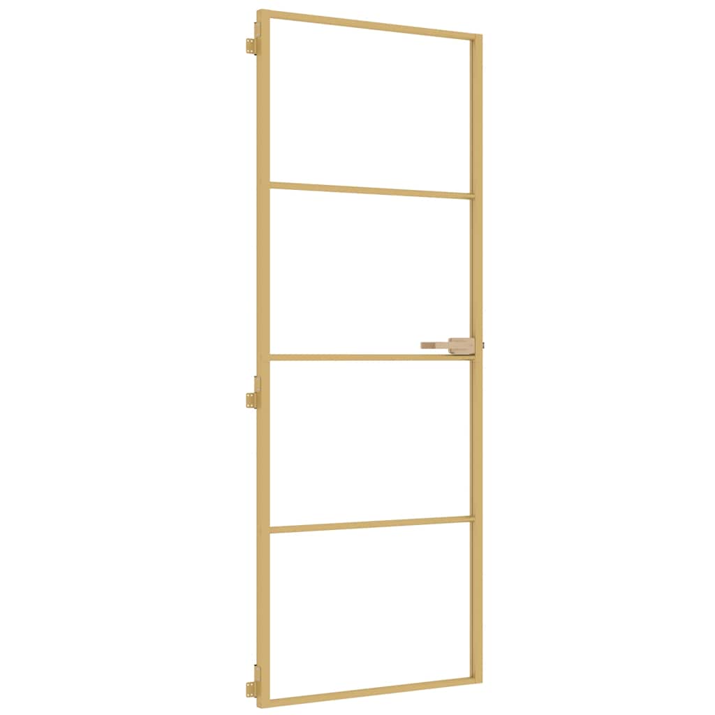 Sobna vrata tanka zlatna 76x201,5 cm kaljeno staklo i aluminij