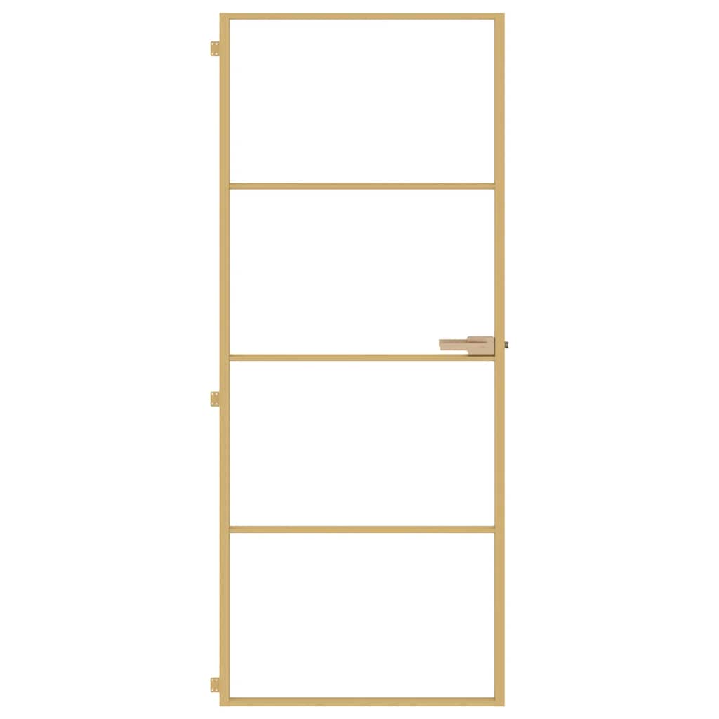 Sobna vrata tanka zlatna 83x201,5 cm kaljeno staklo i aluminij