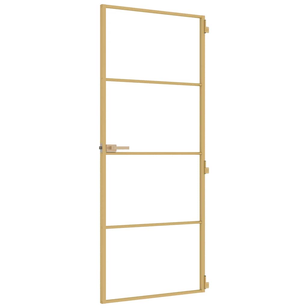 Sobna vrata tanka zlatna 83x201,5 cm kaljeno staklo i aluminij
