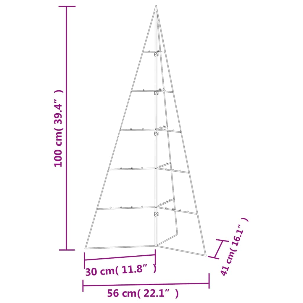 Metalno ukrasno božićno drvce crno 100 cm