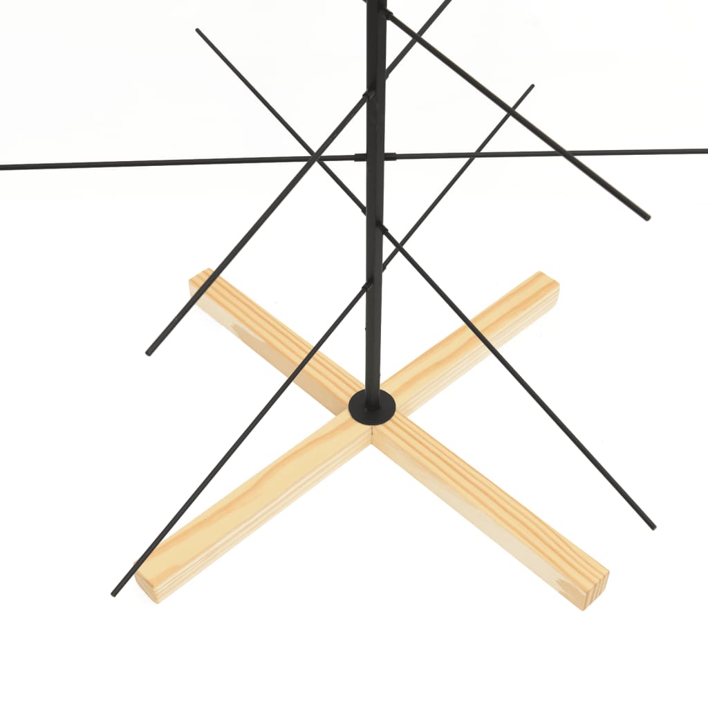 Metalno božićno drvce s drvenom bazom crno 180 cm