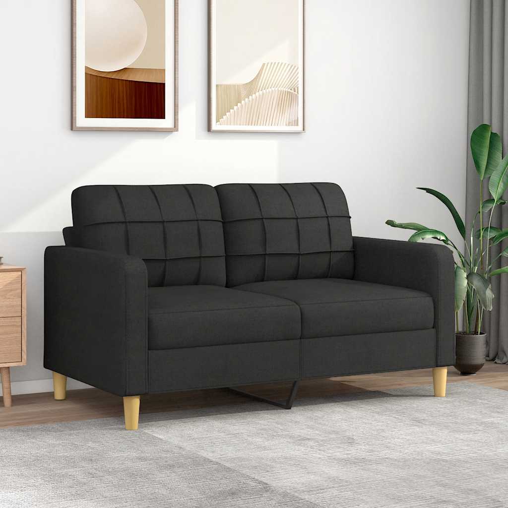 Dvosjed od tkanine crni 140 cm