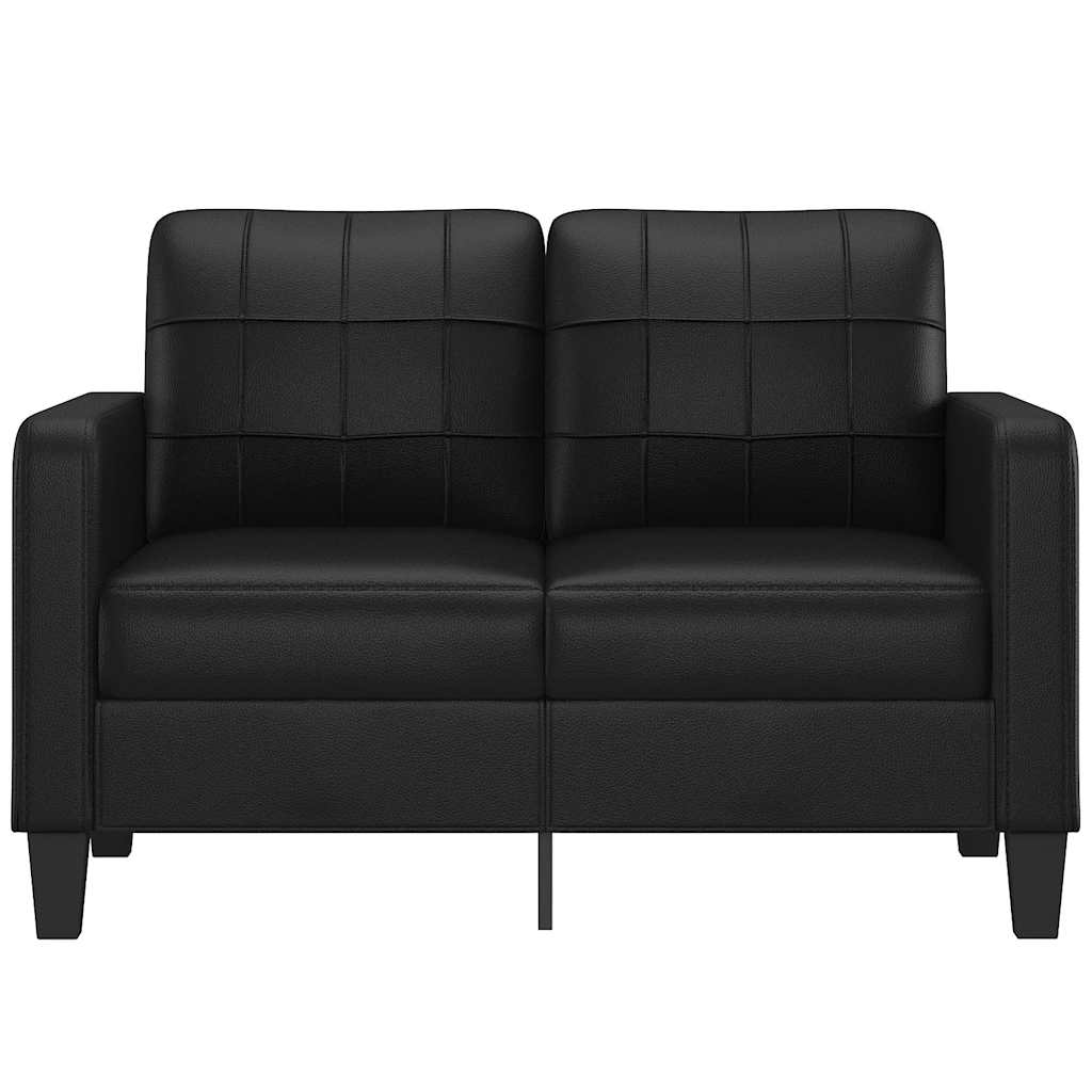 Dvosjed od tkanine crni 120 cm od umjetne kože