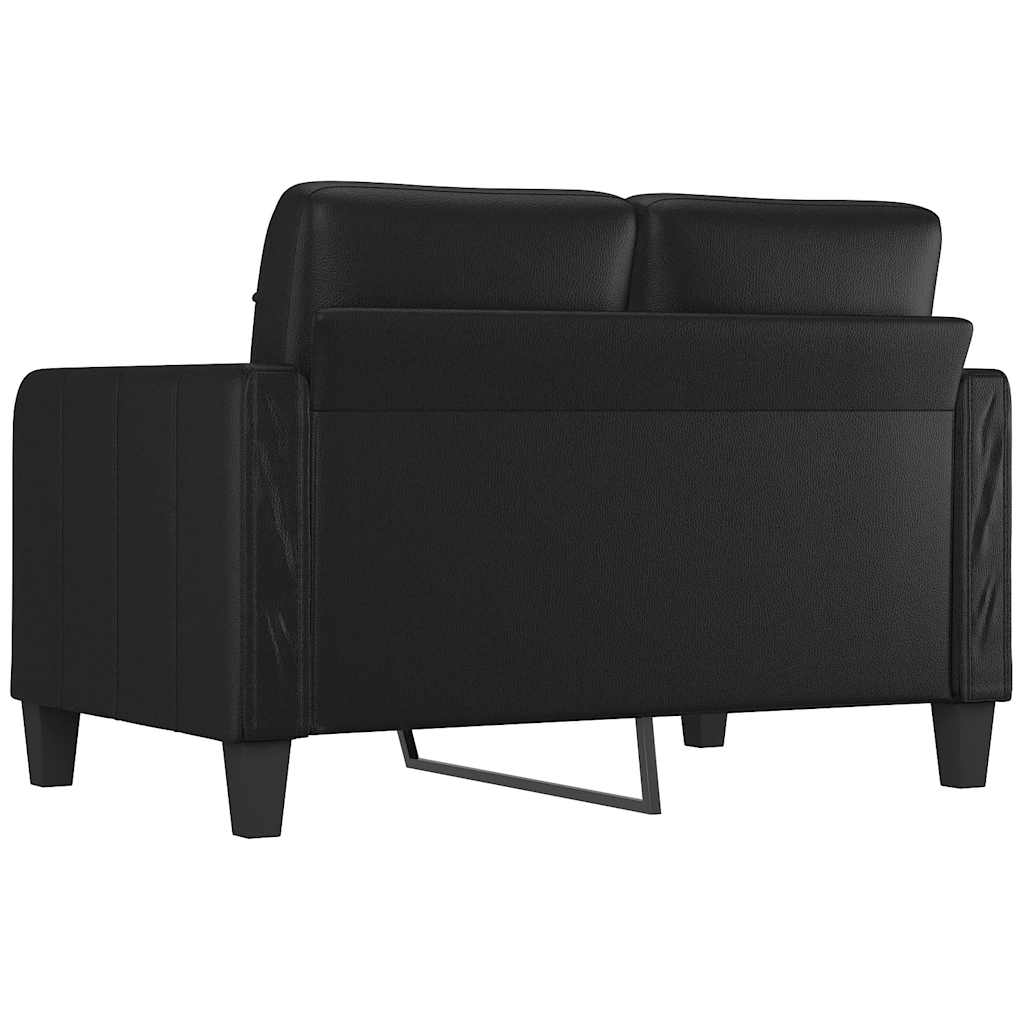 Dvosjed od tkanine crni 120 cm od umjetne kože