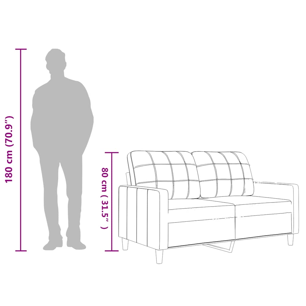 Dvosjed od tkanine siva 120 cm od umjetne kože