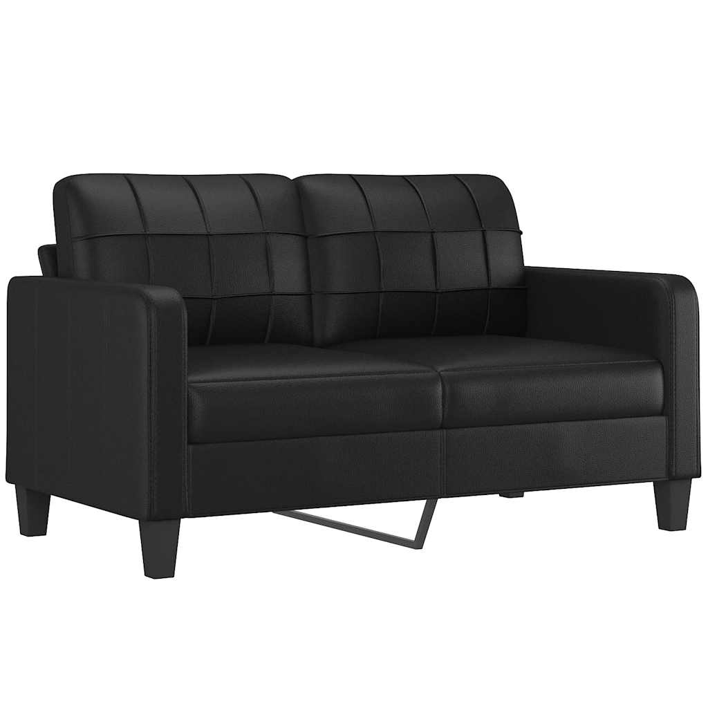 Dvosjed od tkanine crni 140 cm od umjetne kože